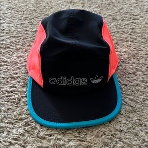 Adidas Black and Coral Cap with Teal Edge